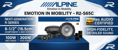 Alpine R2 S65C Next Generation R Series 6.5 16.5cm Hi Res Audio Certified Component 2 Way Speaker System