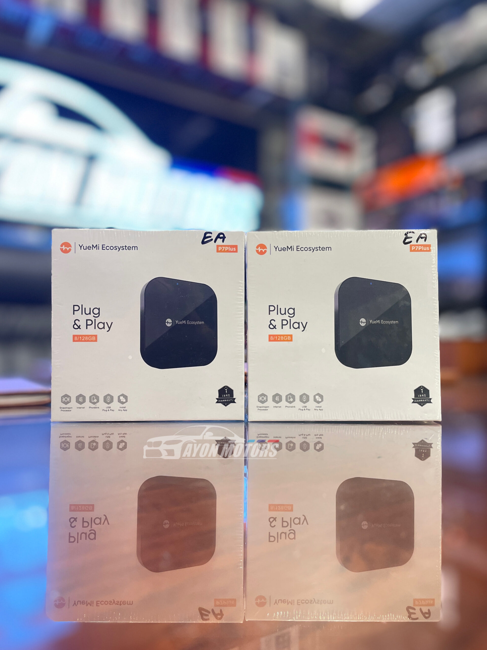 YueMi Ecosystem EA P7Plus Wireless CarPlay & Android Auto AI Box (Snapdragon Processor 8GB RAM 128GB ROM Built in 4G LTE & GPS) YueMi Ecosystem EA P7Plus Wireless CarPlay & Android Auto AI Box (Snapdragon Processor 8GB RAM 128GB ROM Built in 4G LTE & GPS)