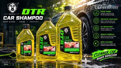 dtr car shampoo lineup 500ml 1l 2l banner