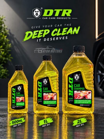 dtr car shampoo product sizes 500ml 1l 2l display