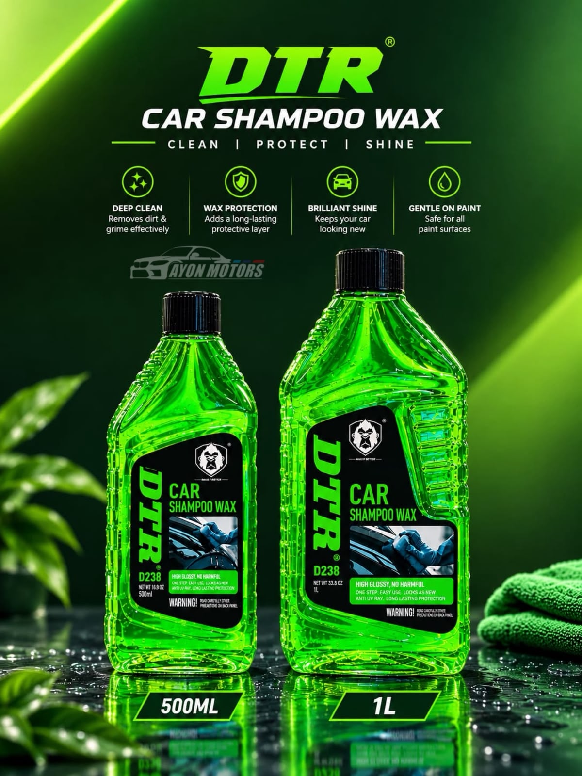 dtr car shampoo wax 500ml 1l d238 lineup poster dtr car shampoo wax 500ml 1l d238 lineup poster