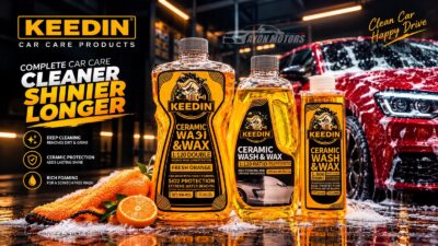 keedin ceramic wash and wax complete car care banner