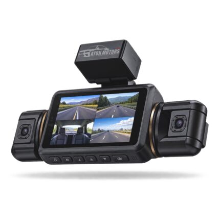 smart 4g 2k 4 channel dashcam quad view screen isolated view